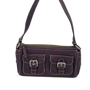 Y2K Dooney & Bourke Legacy Purple Satchel Shoulder Bag Pebbled Leather Purse